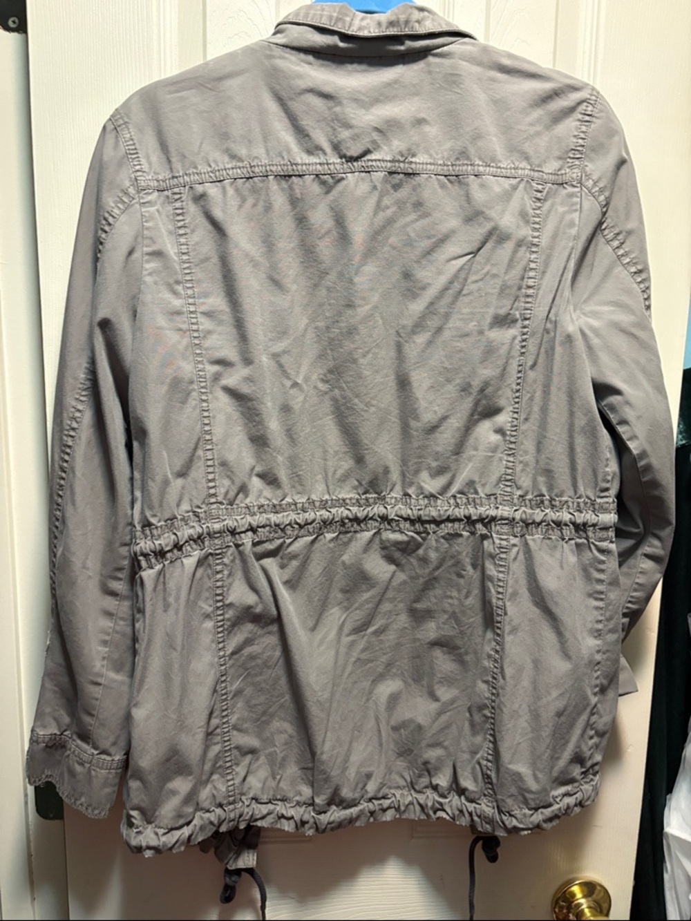 Express Light Olive Drawstring Utility Jacket - Picture 4 of 4